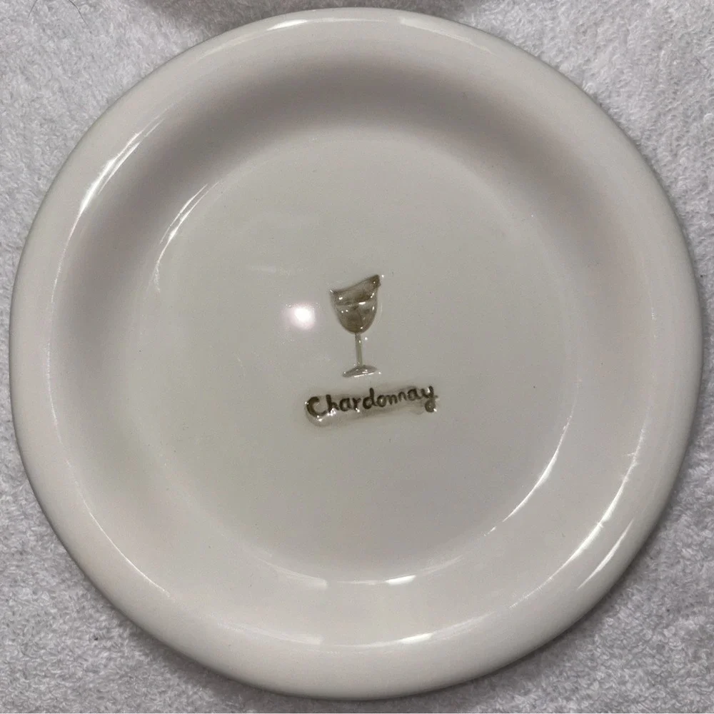 Williams Sonoma Ceramic Wine Series Canapé Plates Set of 6 Boxed